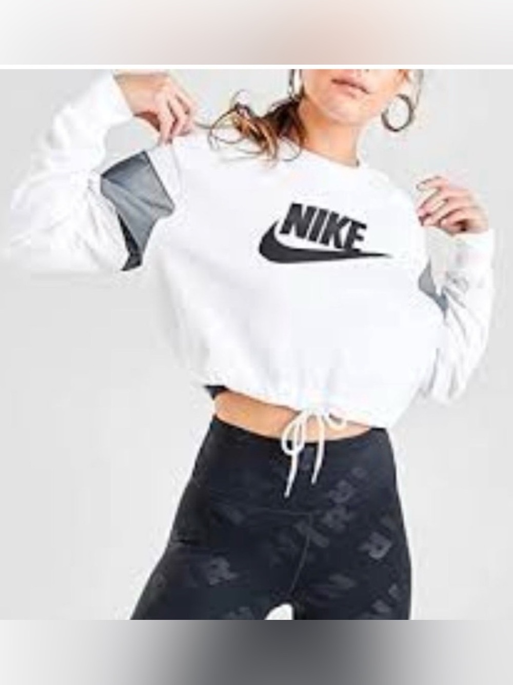 Nike Cropped Sweatshirt White/Gray
